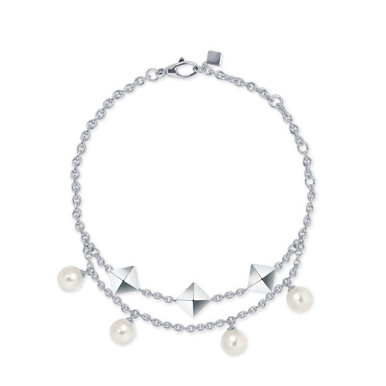 bijoux birks rock pearl freshwater pearl and stud chain bracelet image number 0