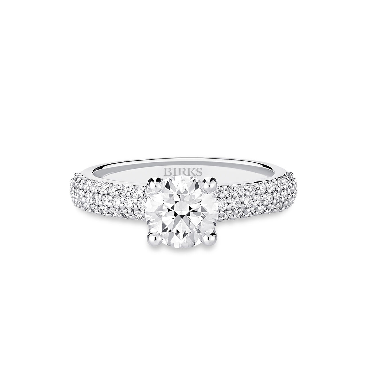 Birks Blue Pavé Solitaire Engagement Ring - Front image number 0