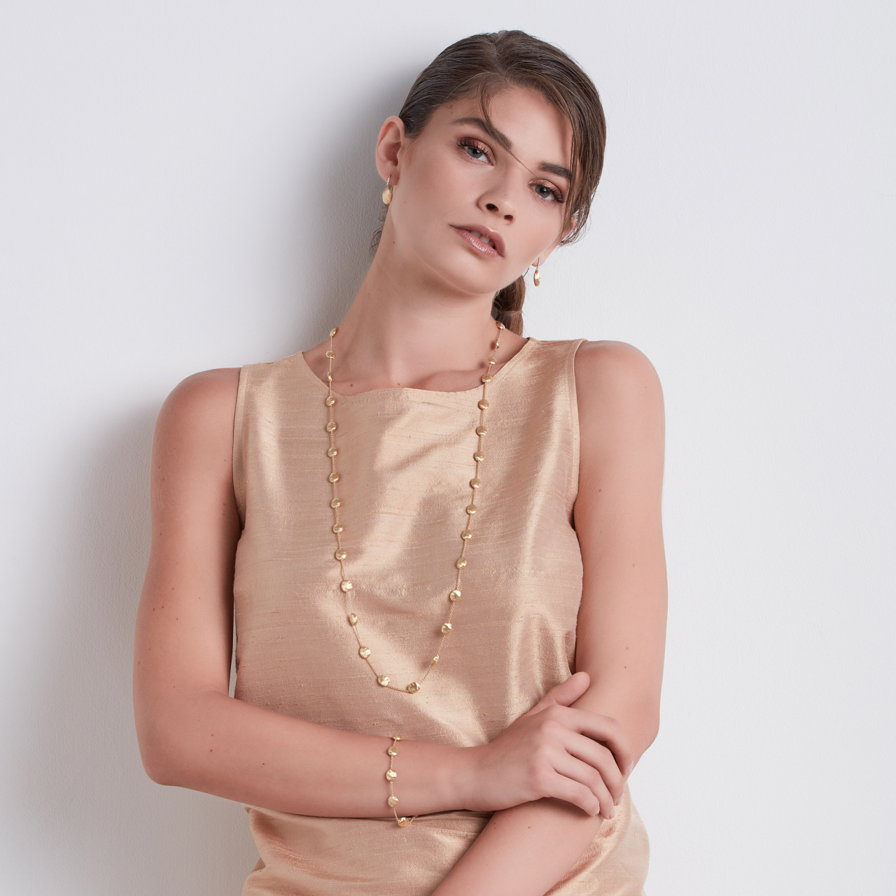 Marco Bicego Siviglia Yellow Gold Large Bead Bracelet On Model image number 1