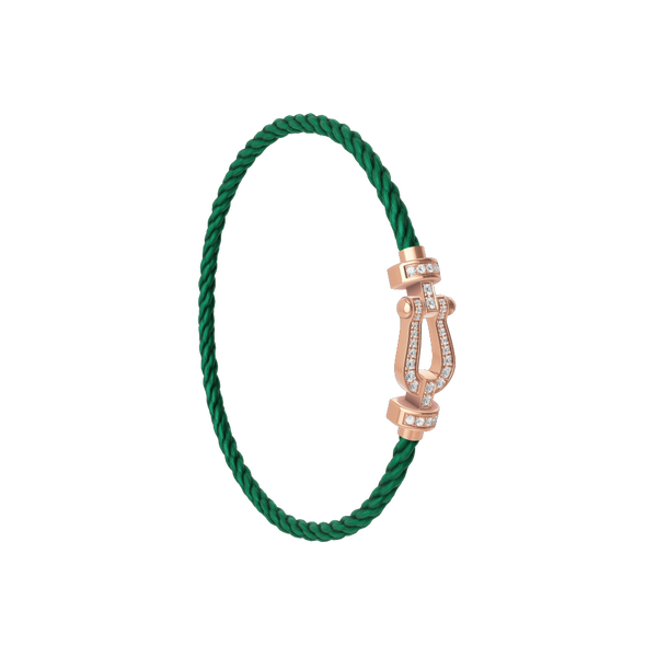 Force 10 Medium Rose Gold and Diamond Pav&eacute; Cable Bracelet