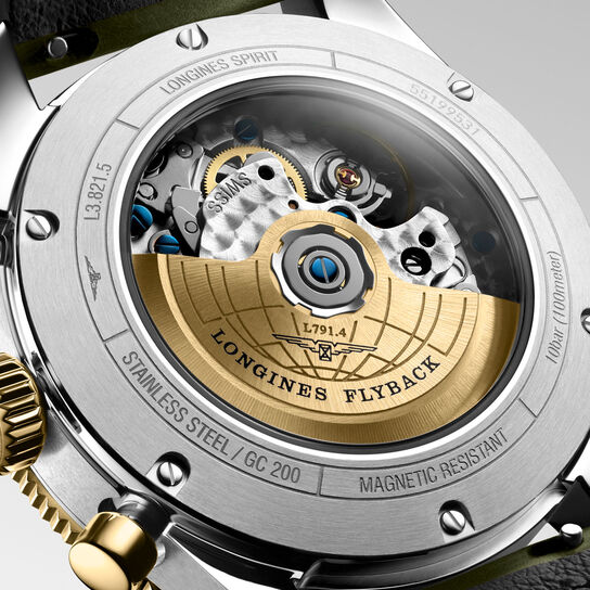 longines spirit flyback automatic chronograph 42 mm stainless steel and yellow gold L3.821.5.53.2 image number 4