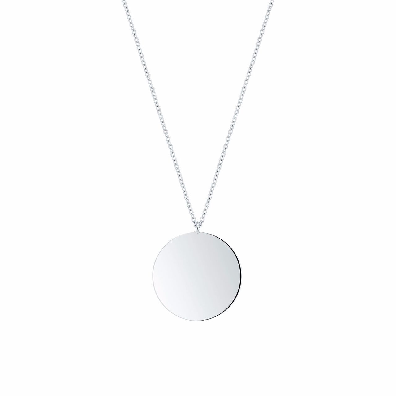 bijoux birks essentials small silver disk pendant image number 0