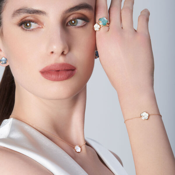 Petit Joli Lunaire Small Rose Gold, Mother-of-Pearl and Diamond Ring