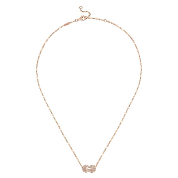 Pendentif Chance Infinie en or rose avec pavé de diamants, moyen modèle