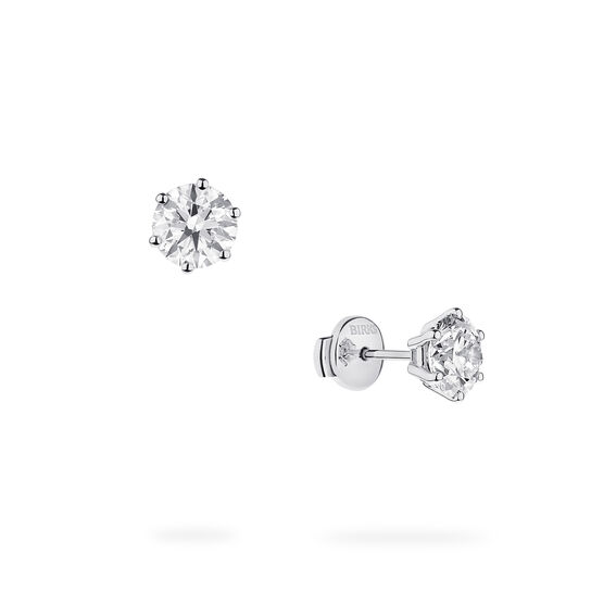 White Gold Diamond Stud Earrings image number 0