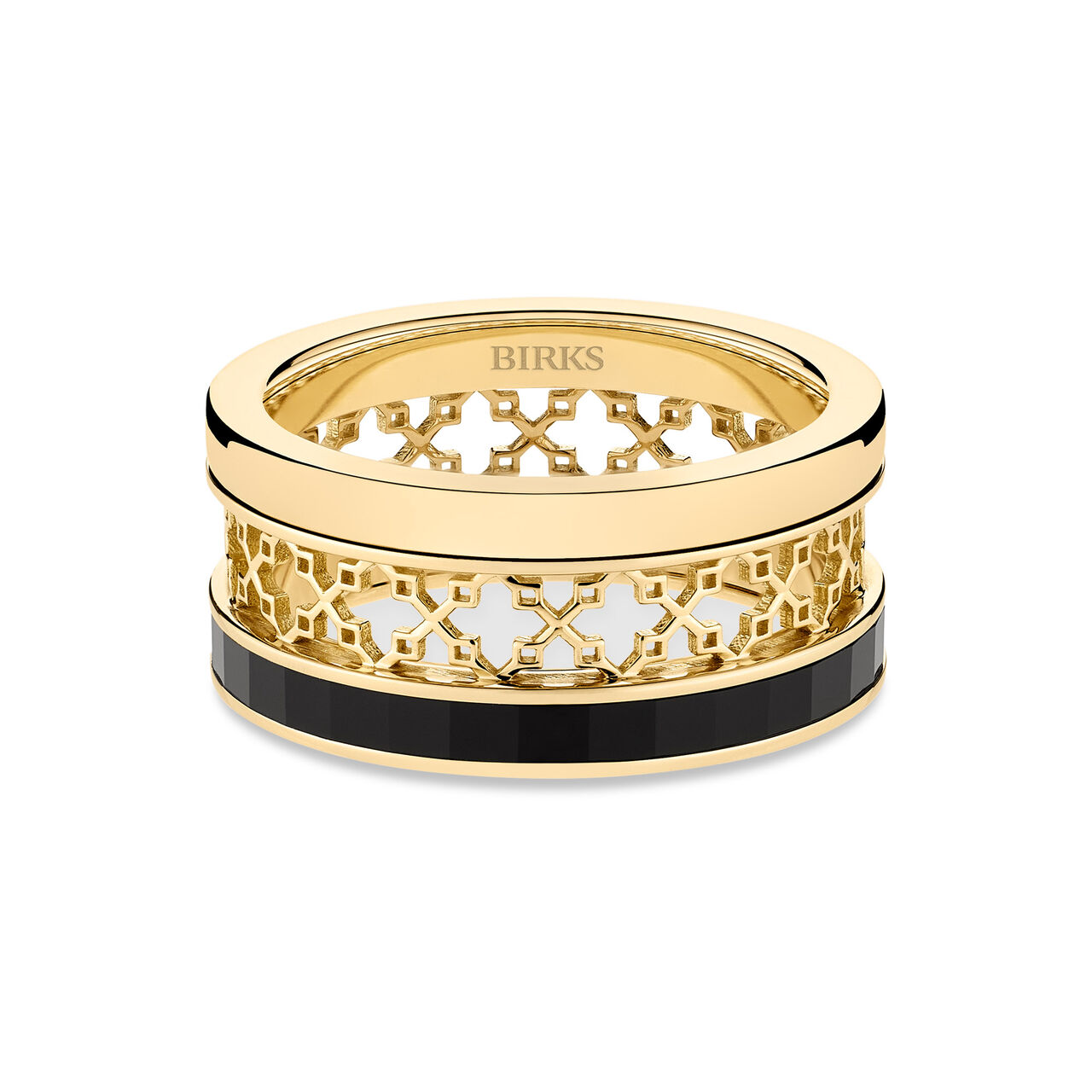 Birks Dare to Dream Yellow Gold Onyx Ring image number 0