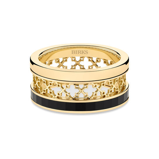 Birks Dare to Dream Yellow Gold Onyx Ring image number 0