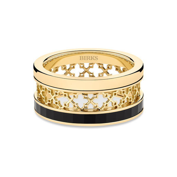 Bague en or jaune avec onyx