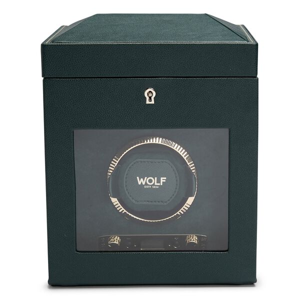 British Racing Green 1 Piece Watch Winder with Storage