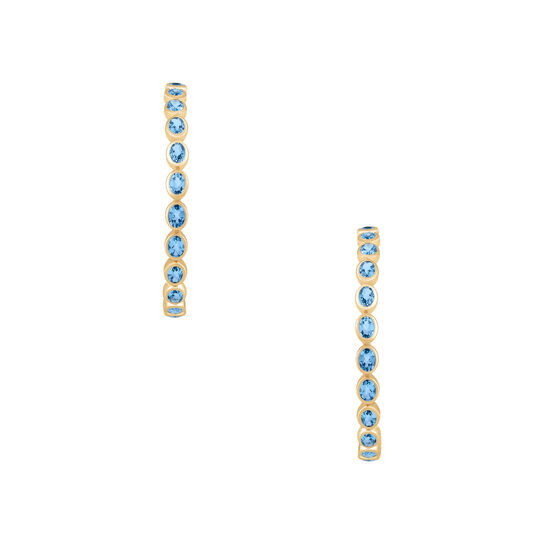 Topaz Bezel Set Hoop Earrings image number 1