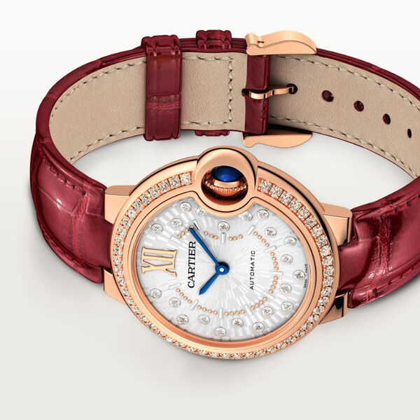 Ballon Bleu de Cartier 33 mm automatique en or rose et diamants