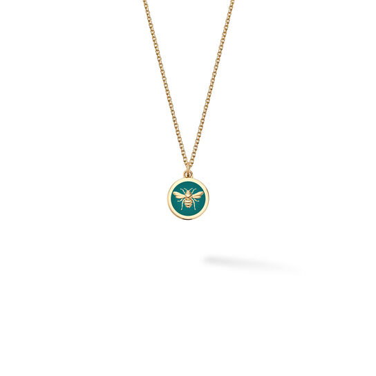 Bijoux Birks Bee Chic Small Teal Enamel And Yellow Gold Round Medallion image number 0
