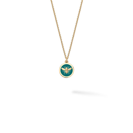Bijoux Birks Bee Chic Small Teal Enamel And Yellow Gold Round Medallion image number 0