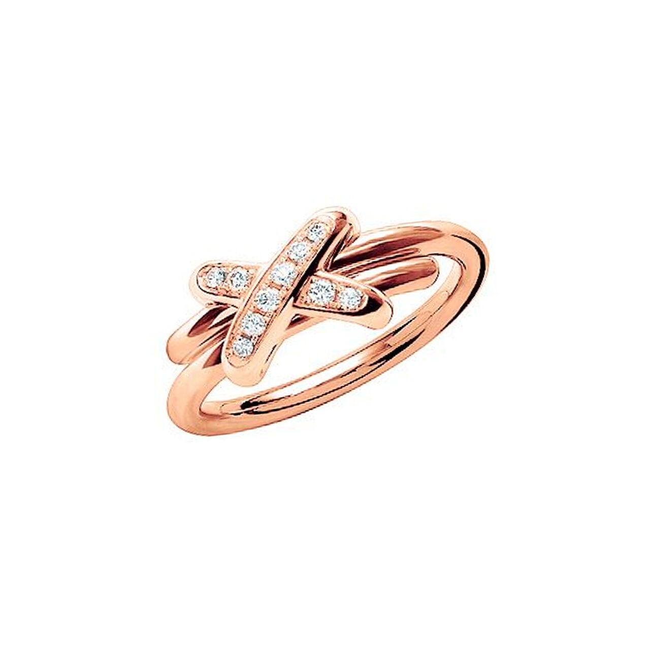 maison birks chaumet jeux de liens rose gold diamond ring 081239 image number 0