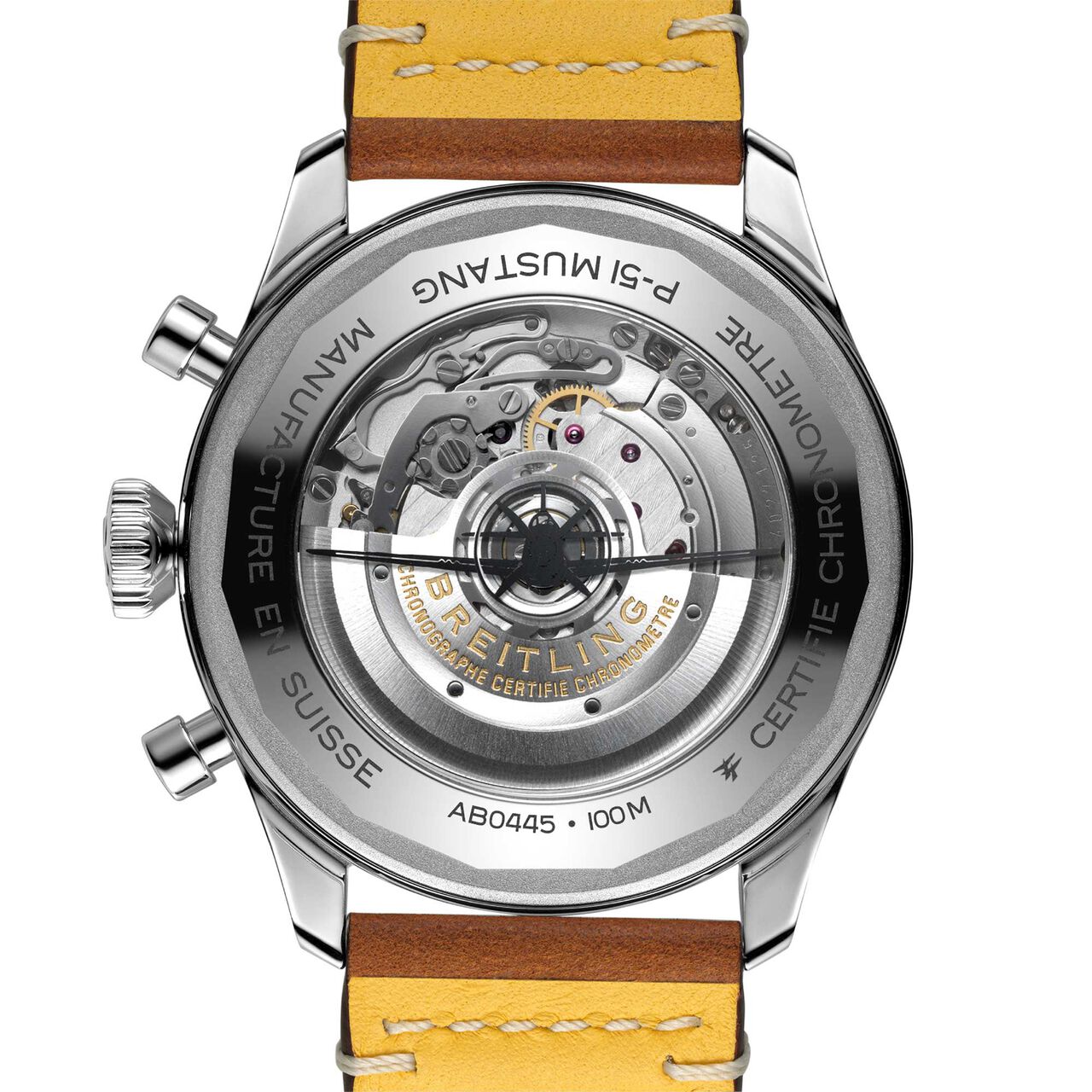 breitling super avi b04 gmt 46 p 51 mustang steel ab04453a1b1x1 back 1 image number 1