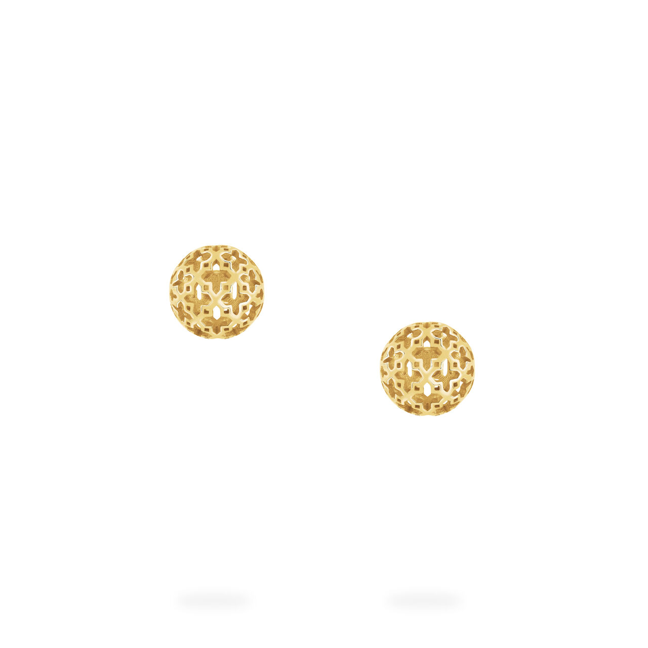 Birks Muse Yellow Gold Mesh Ball Earrings image number 1