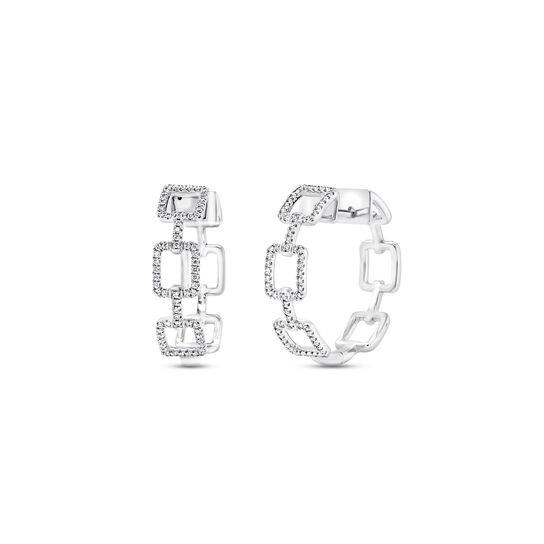 Uneek U-Linq White Gold and Diamond Pav&eacute; Hoop Earrings ER1116W image number 0