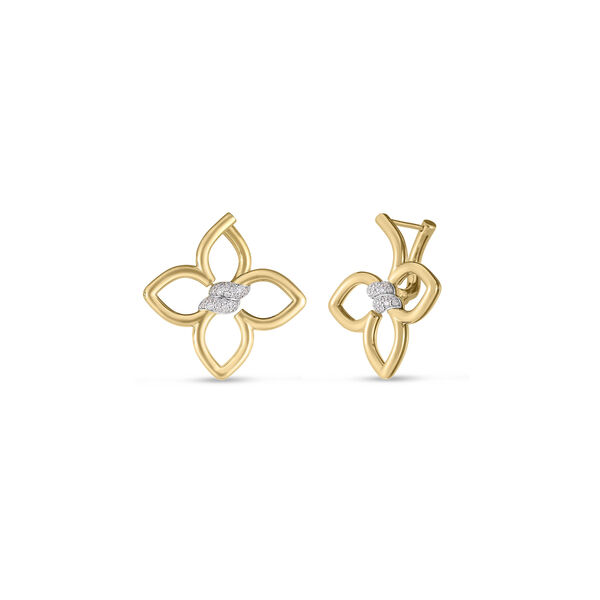Cialoma Small Yellow Gold and Diamond Pavé Stud Earrings