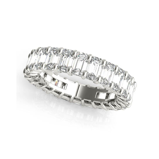 3.72 ct Emerald Cut Diamond Eternity Wedding Band-6.5 image number 2