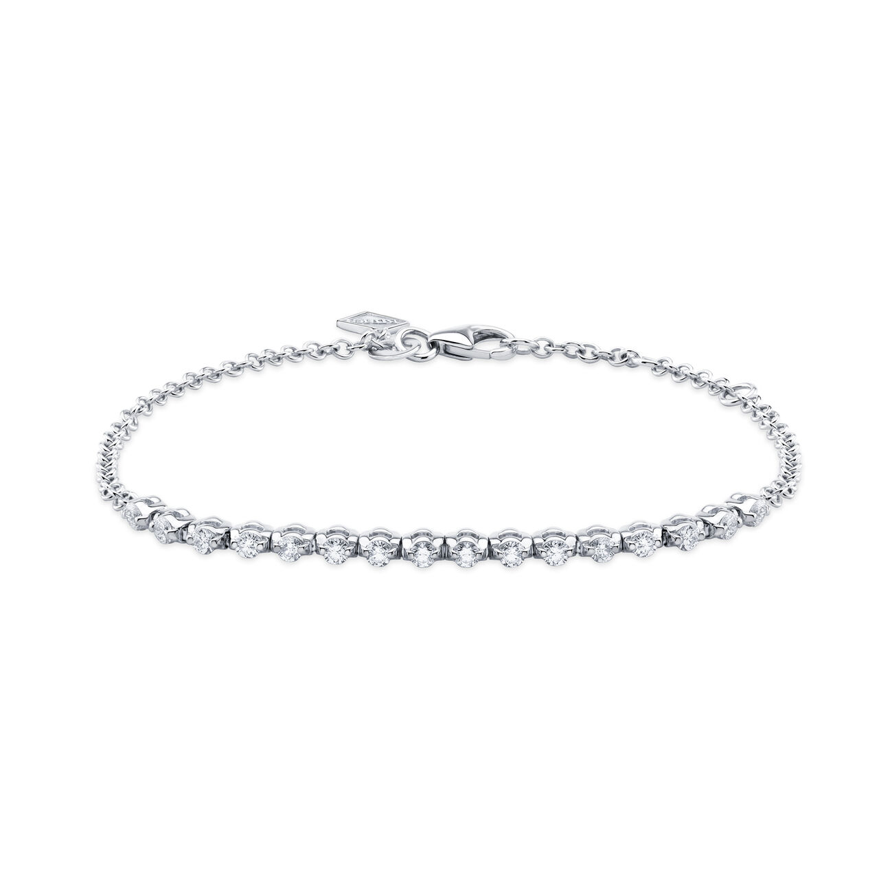Birks Essentials Small White Gold and Diamond Semi Line Bracelet image number 0