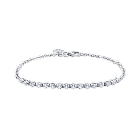 Birks Essentials Small White Gold and Diamond Semi Line Bracelet image number 0