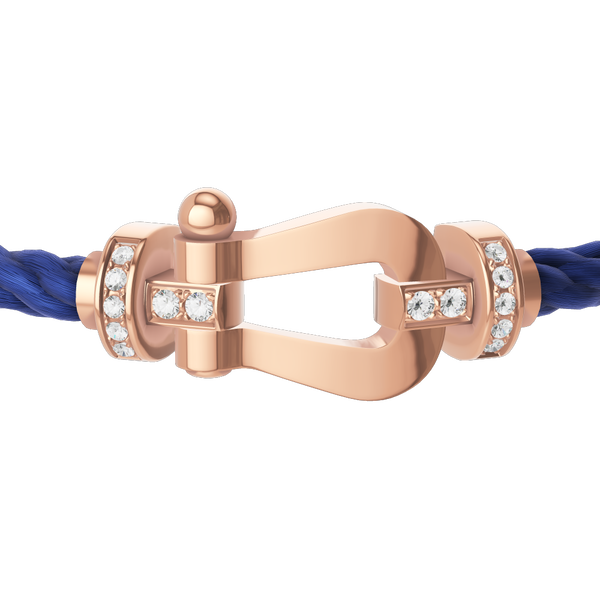 Force 10 Large Rose Gold and Diamond Pavé Cable Bracelet