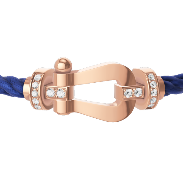 Force 10 Large Rose Gold and Diamond Pavé Cable Bracelet