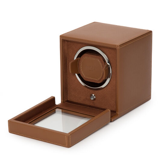 Cubs Cognac 1 Piece Watch Winder with Cover image number 2