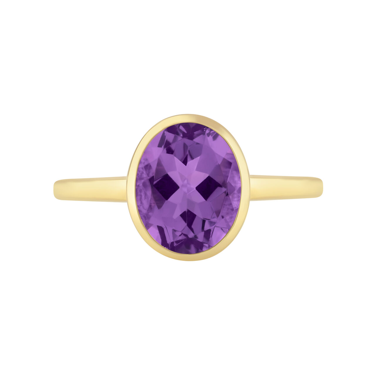 Bezel Set Oval Pink Amethyst Ring image number 0