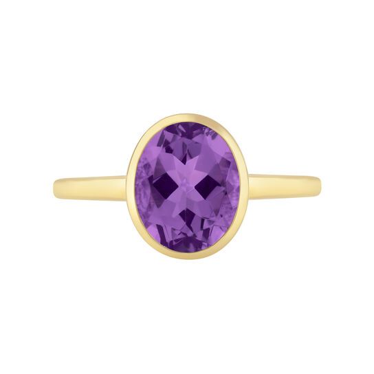 Bezel Set Oval Pink Amethyst Ring image number 0