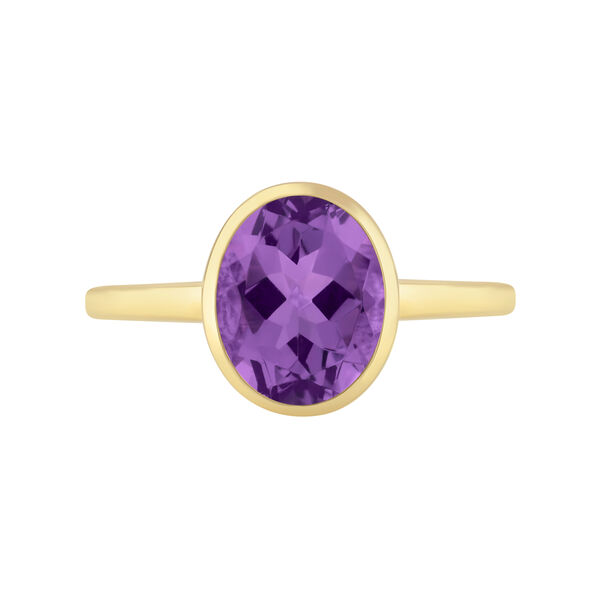 Bezel Set Oval Pink Amethyst Ring