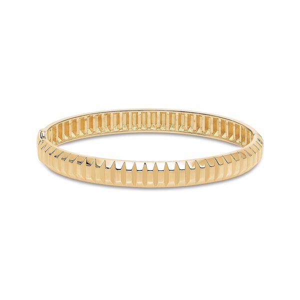 Yellow Gold Textured Bangle, Small