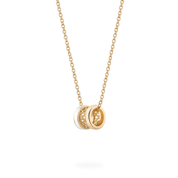 Pendentif or jaune et émail blanc
