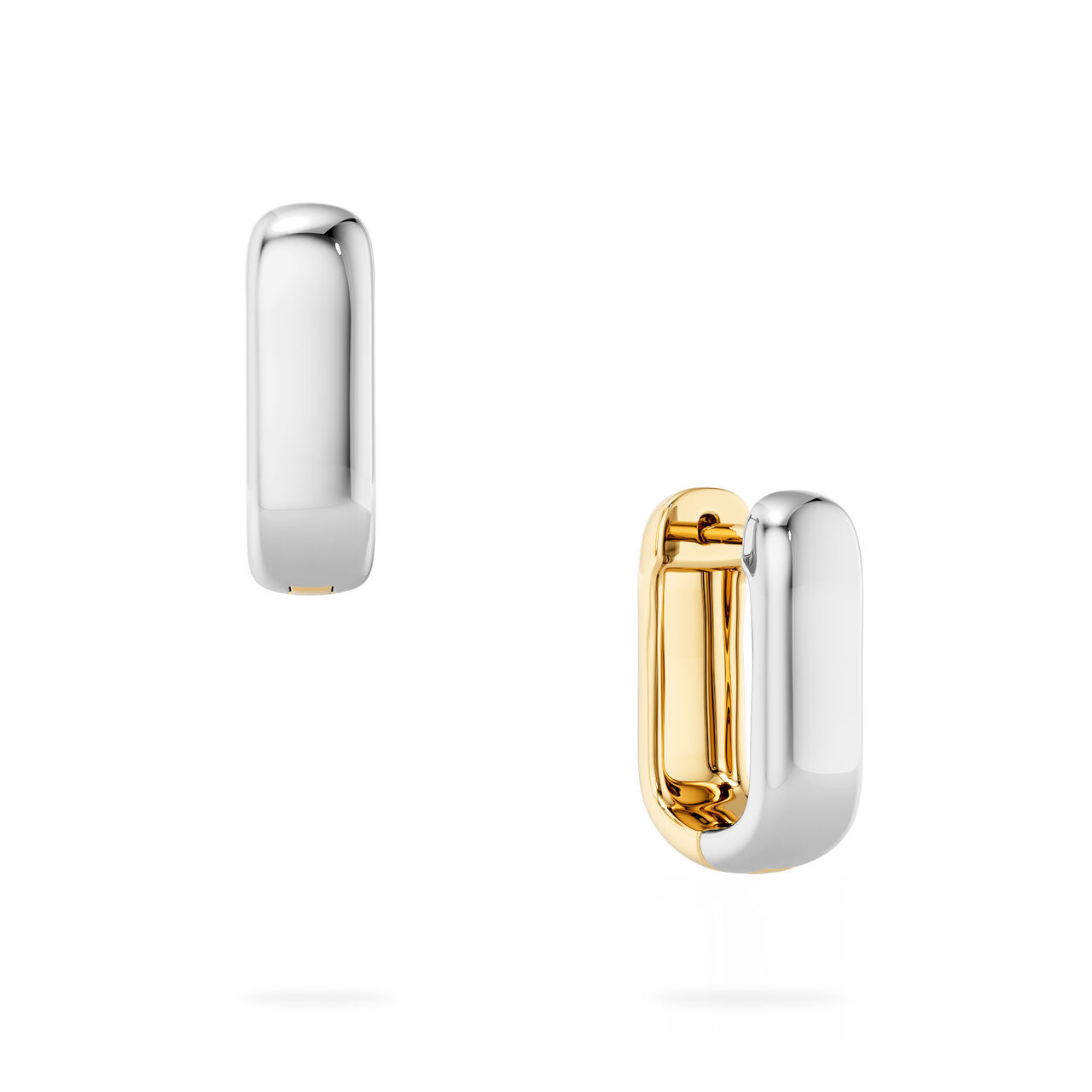 Birks Essentials Yellow and White Gold U-Shape Huggies, 16MM image number 0