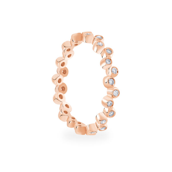 Stackable Diamond Splash Ring, Rose Gold