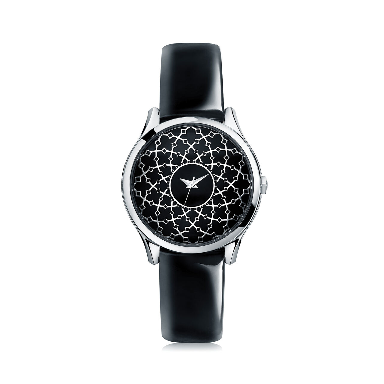 bijoux birks muse black leather watch image number 0