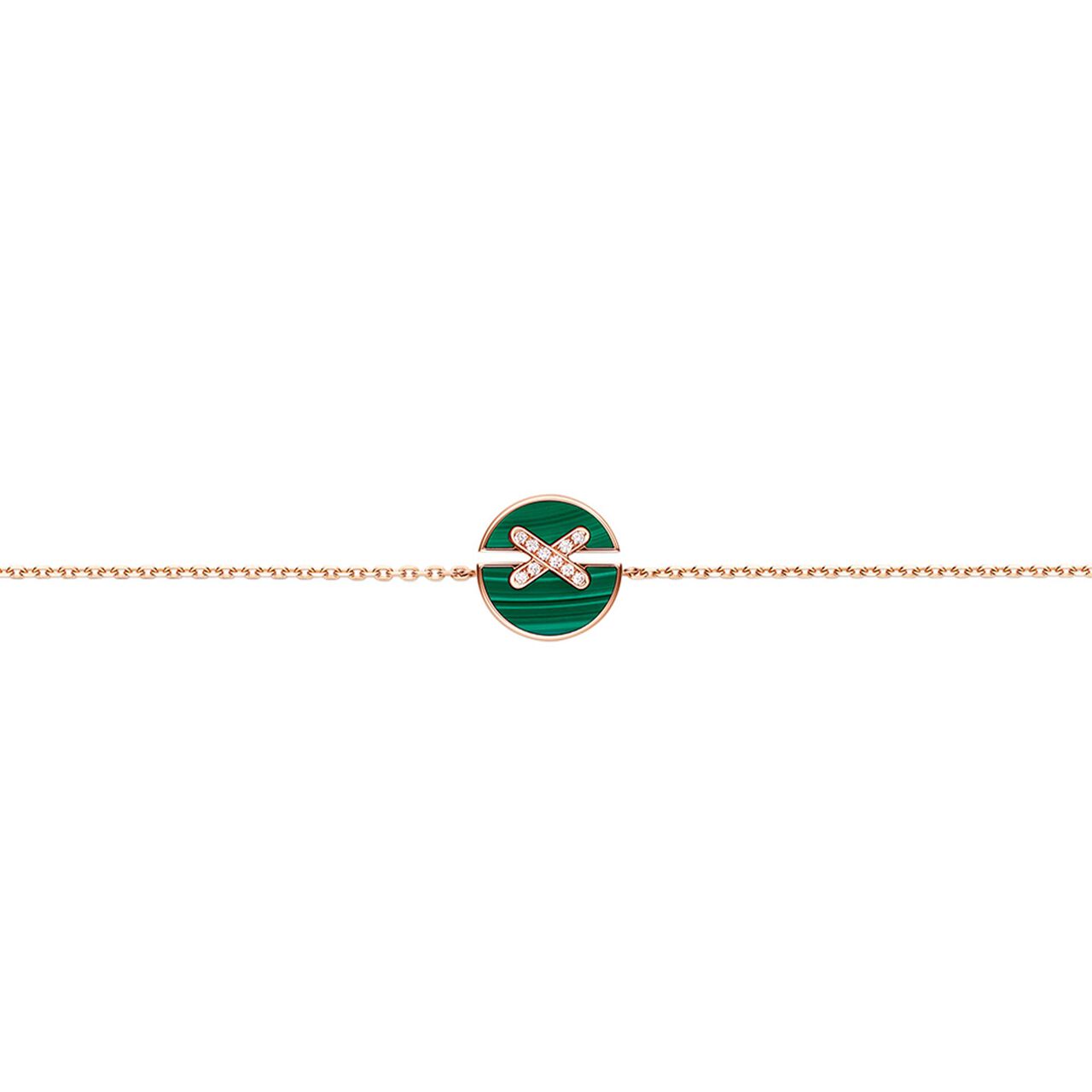 chaumet jeux de liens harmony rose gold malachite diamond bracelet 084997 front image number 0