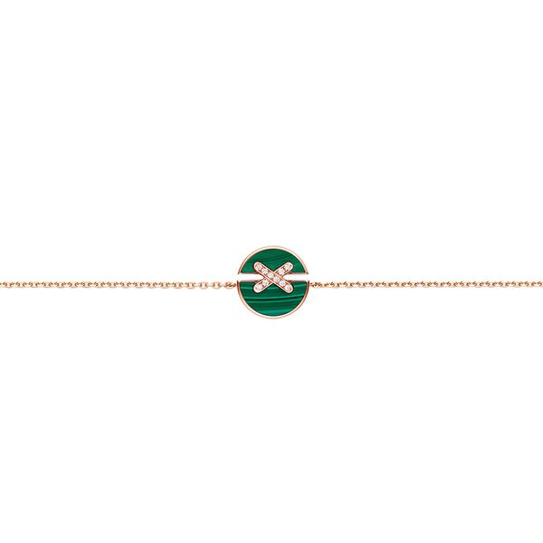 Bracelet Jeux De Liens Harmony en or rose en avec malachite et diamants