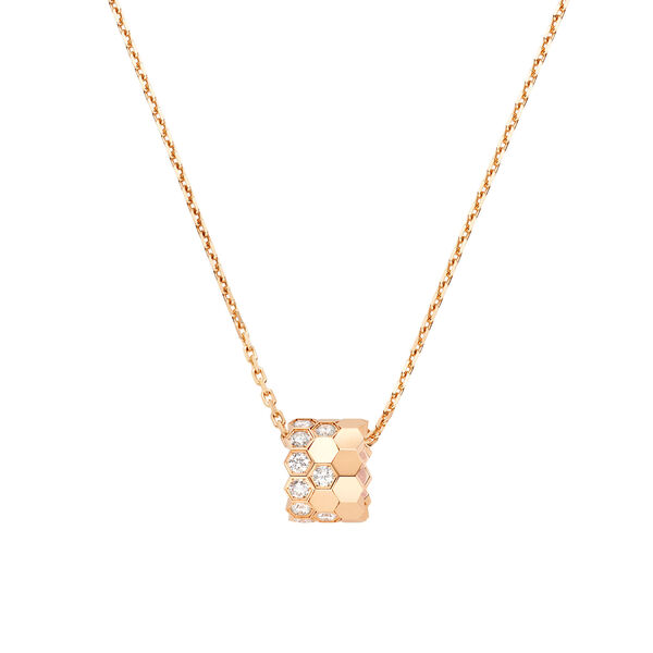 Pendentif Bee de Chaumet en or rose avec diamants, moyen modèle