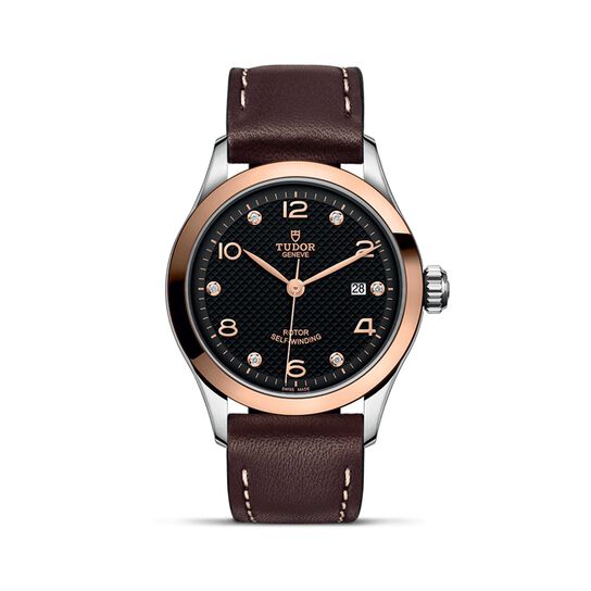 Tudor 1926 boîtier en acier 28 mm^ cadran noir serti de diamants image number 0