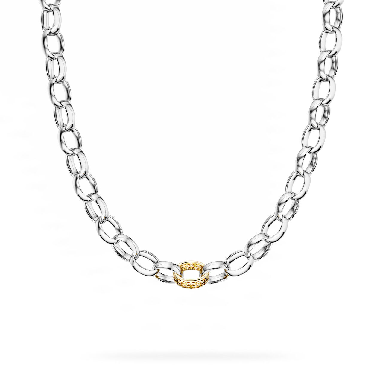 Birks Dare to Dream Yellow Gold and Sterling Silver Link Necklace image number 0