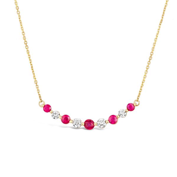 Yellow Gold Ruby and Diamond Necklace