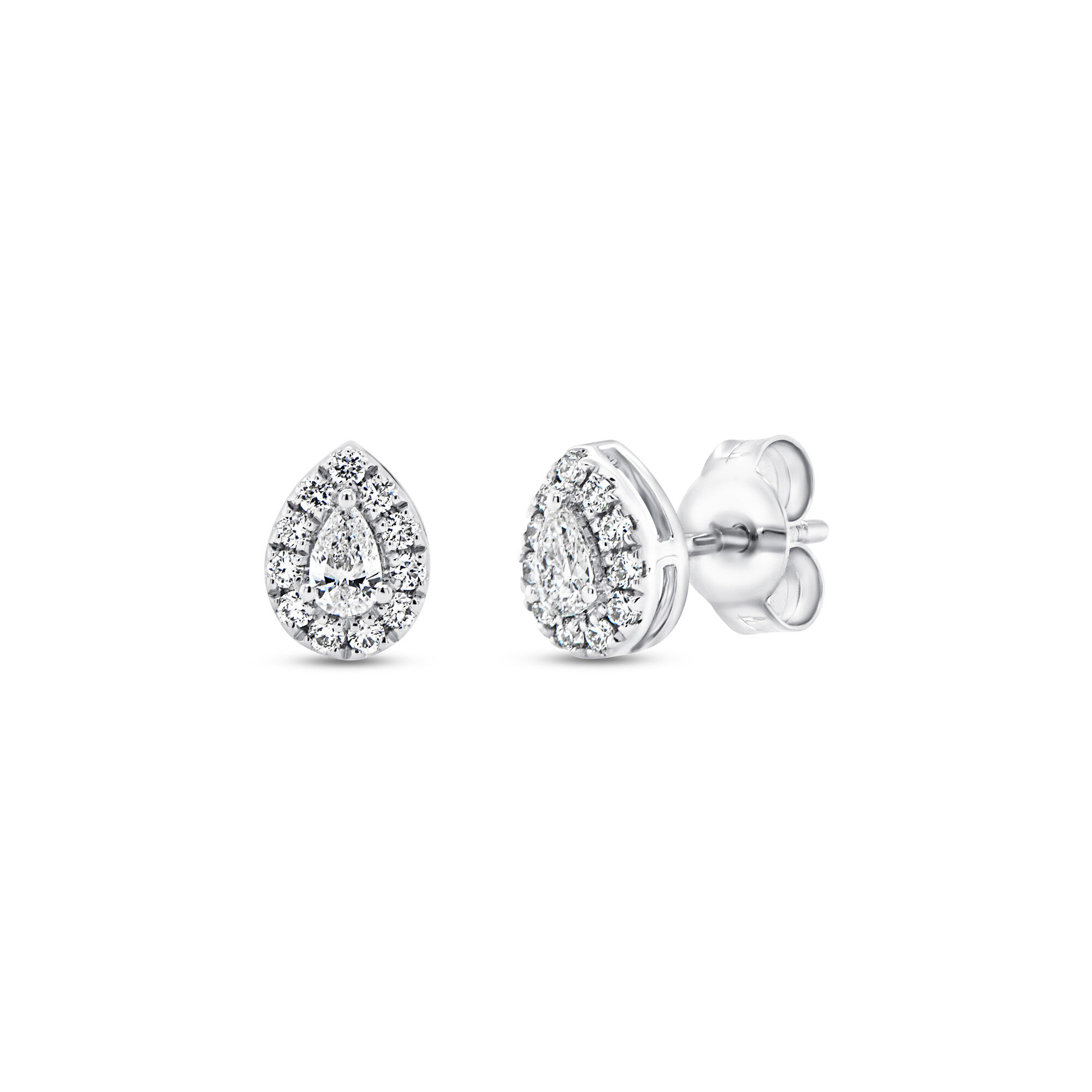 Signature Drop White Gold and Diamond Stud Earrings