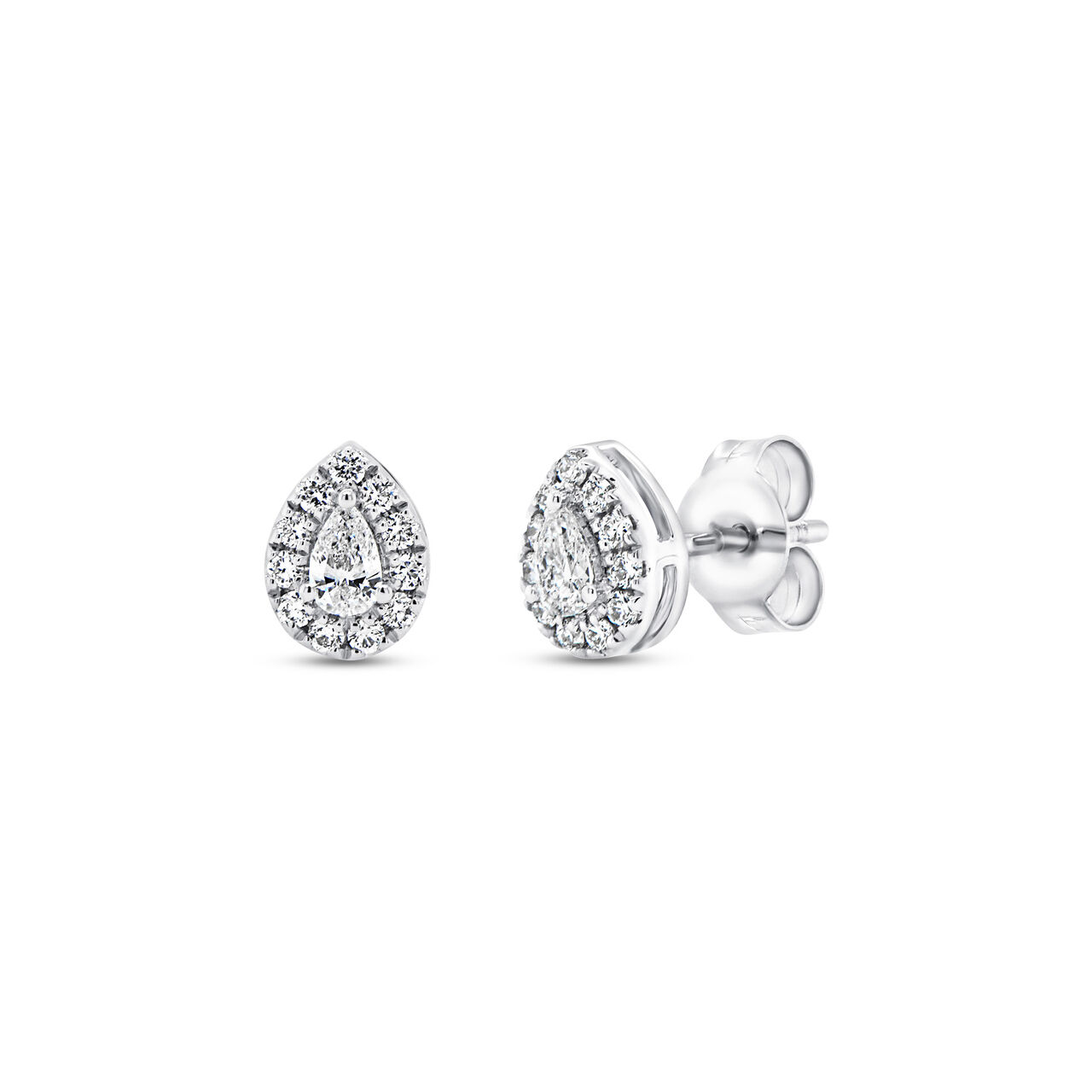 Uneek Signature Drop White Gold and Diamond Stud Earrings ER0374W image number 0