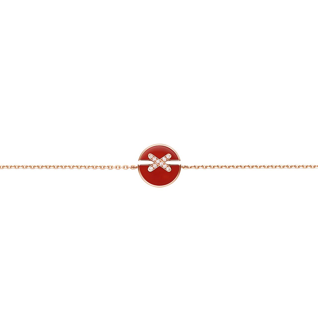 chaumet jeux de liens harmony rose gold carnelian diamond bracelet 085007 front image number 0