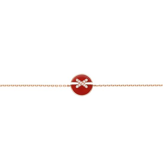chaumet jeux de liens harmony rose gold carnelian diamond bracelet 085007 front image number 0