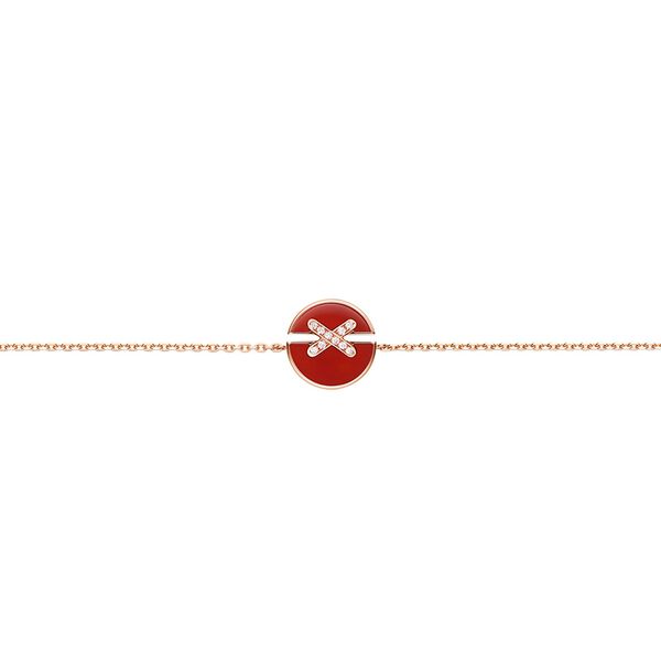 Bracelet Liens Harmony en or rose avec cornaline et diamants