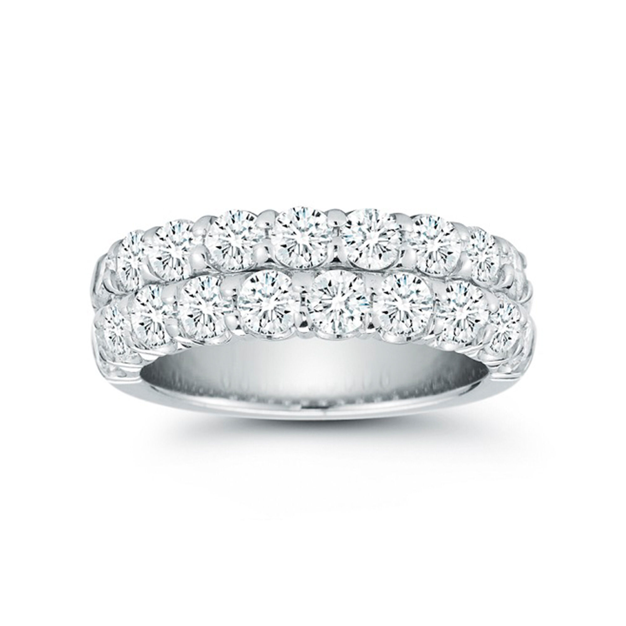 White Gold and 2 Row Diamond Wedding Band | Birks