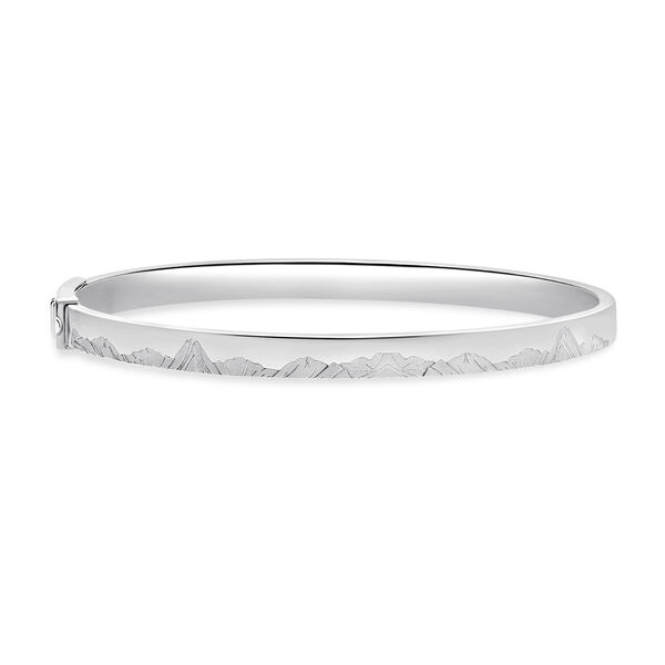 Sterling Silver Men's Mountain Bangle