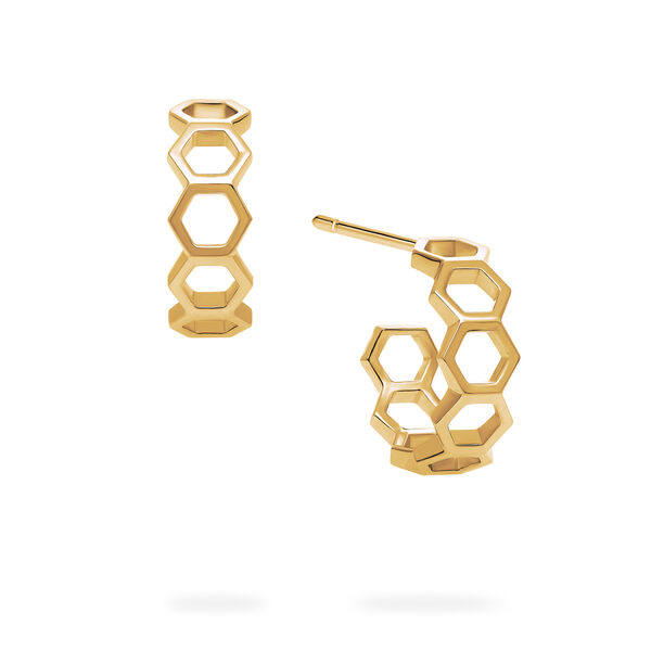 Yellow Gold Bee Chic 15 mm Hoop Earrings
